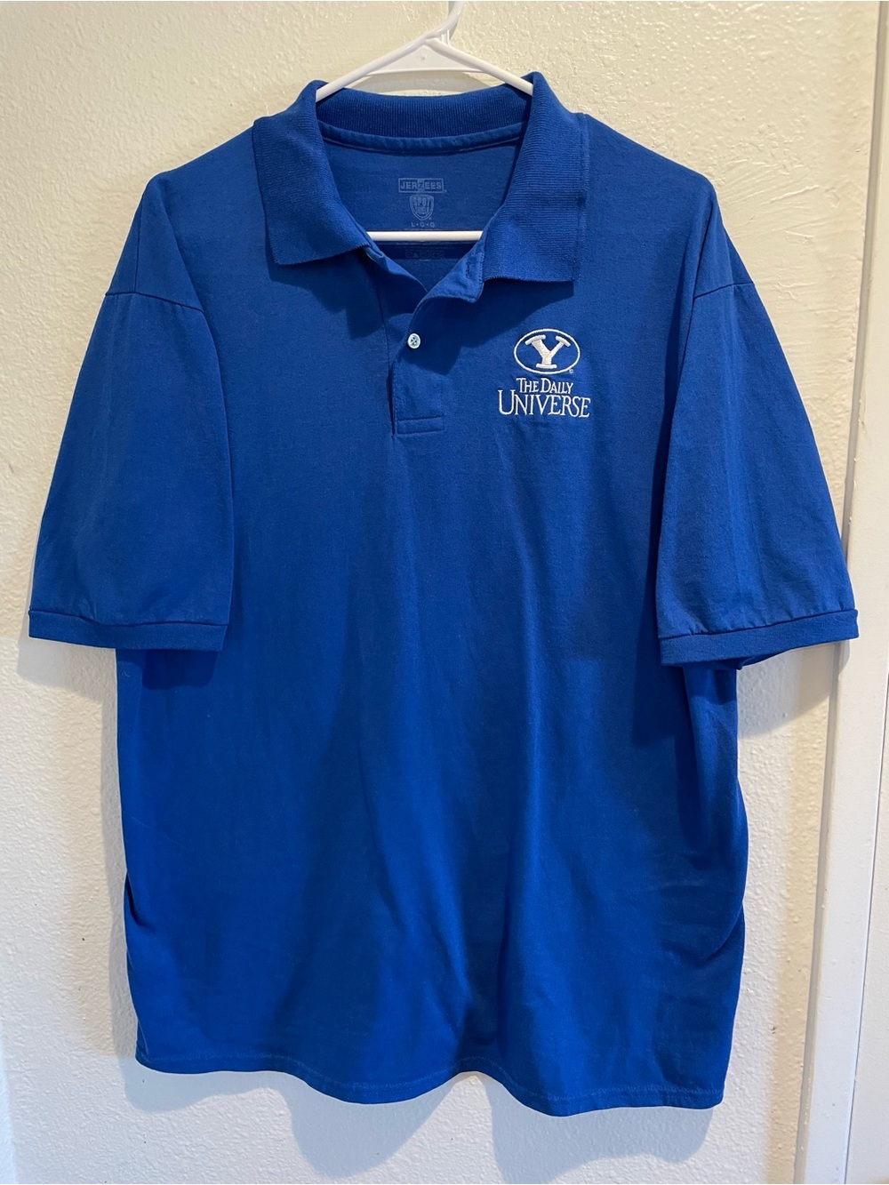 Vintage BYU Daily Universe Staff Polo Shirt Large Jerzees Media Lab Rare Y2K